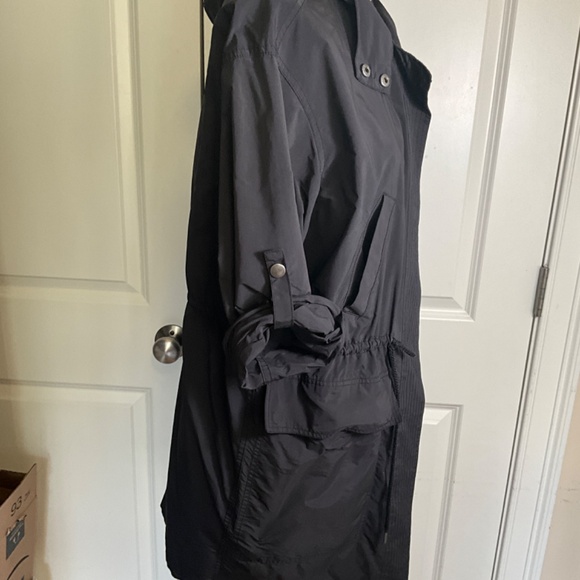 pureDKNY black jacket with draw string on waist and folded sleeve size P - Picture 2 of 9